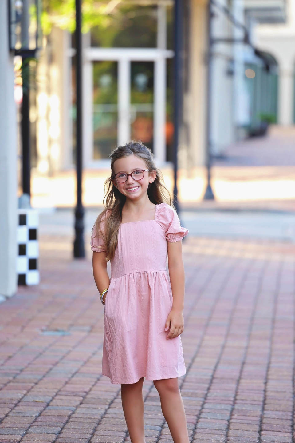 Textured Smocked Back Dress - Blush Textured Smocked Back Dress - Blush