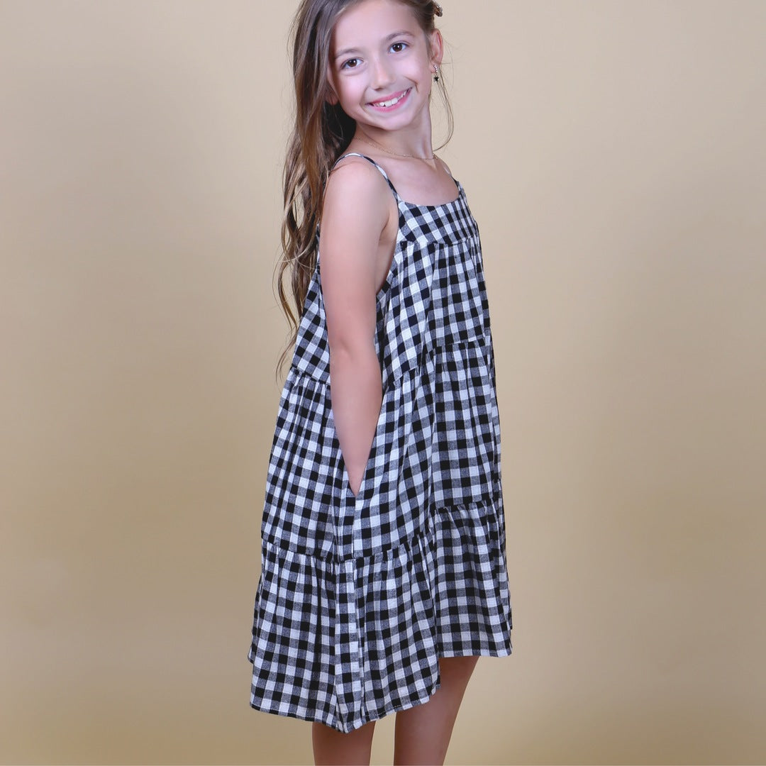 Gingham Tiered Sleeveless Dress Forever Young Boutique Gingham Tiered Sleeveless Dress Forever Young Boutique